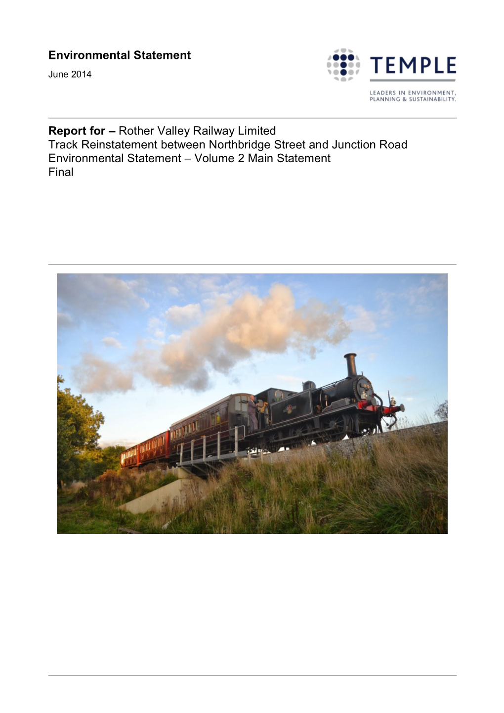 Environmental Statement Report for – Rother Valley Railway Limited