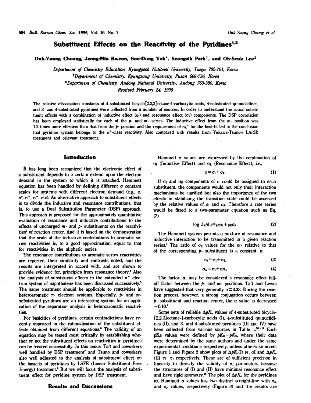 Substituent Effects on the Reactivity of the Pyridines1,2