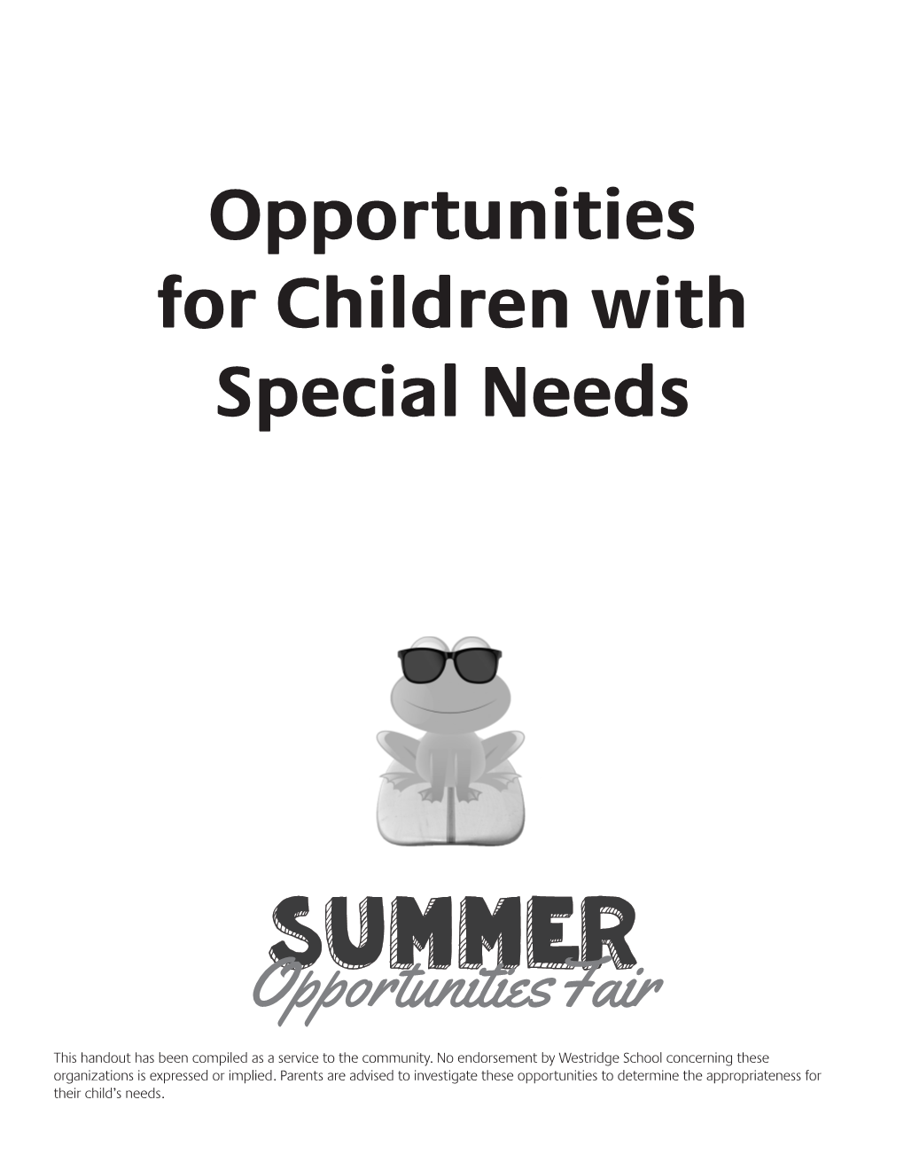 Opportunities for Children with Special Needs