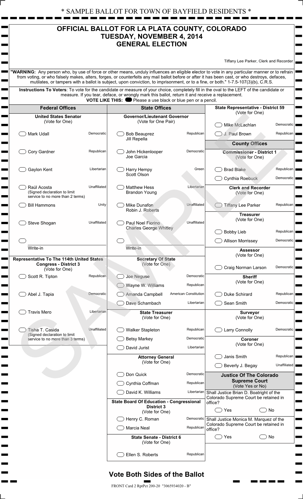 Sample Ballot