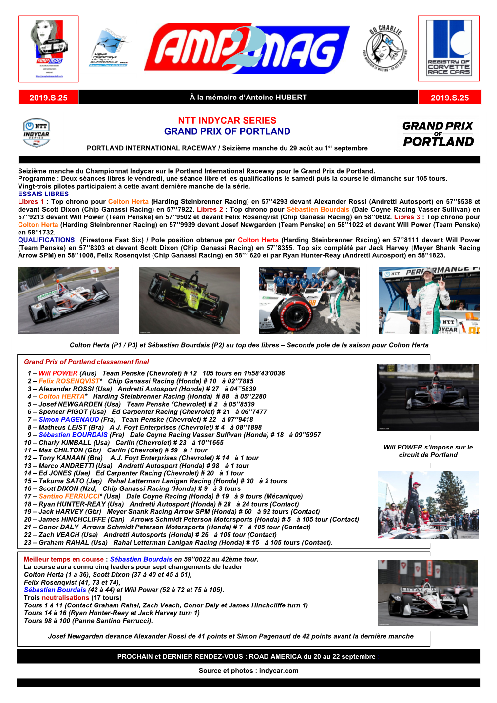 Ntt Indycar Series Grand Prix of Portland ………