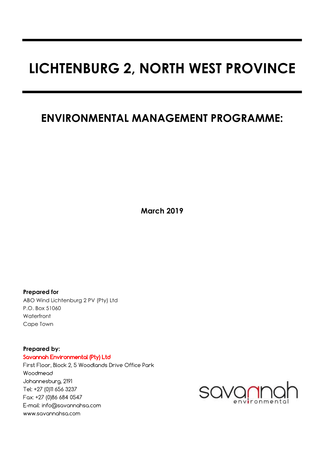 Lichtenburg 2, North West Province Environmental