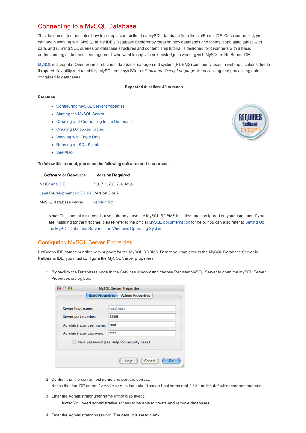 Connecting to a Mysql Database