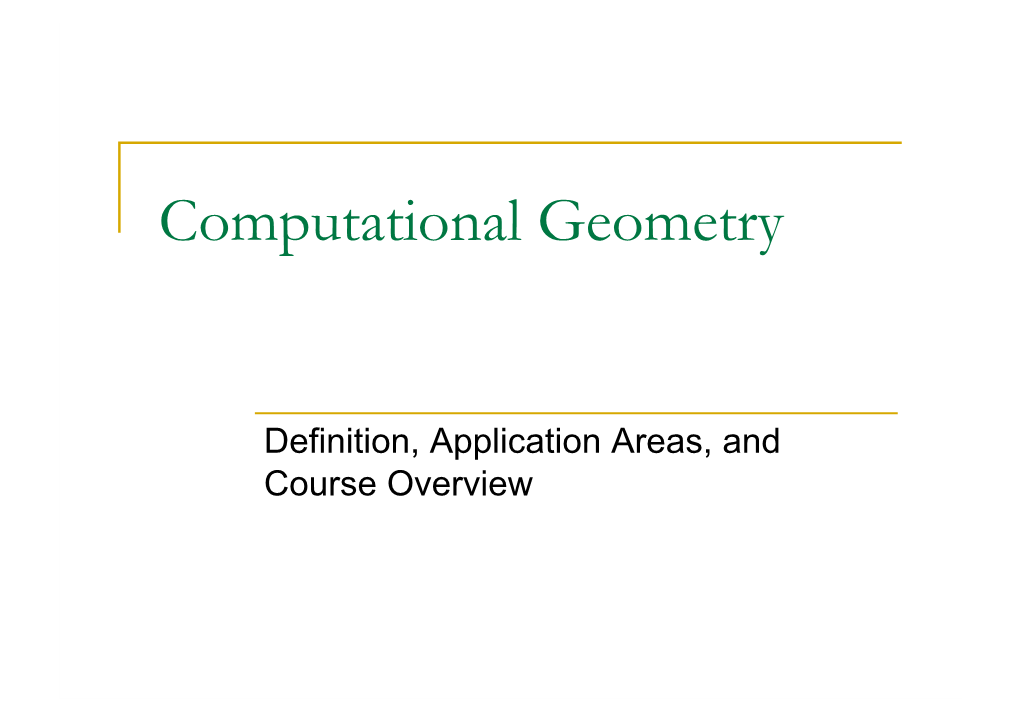 Computational Geometry