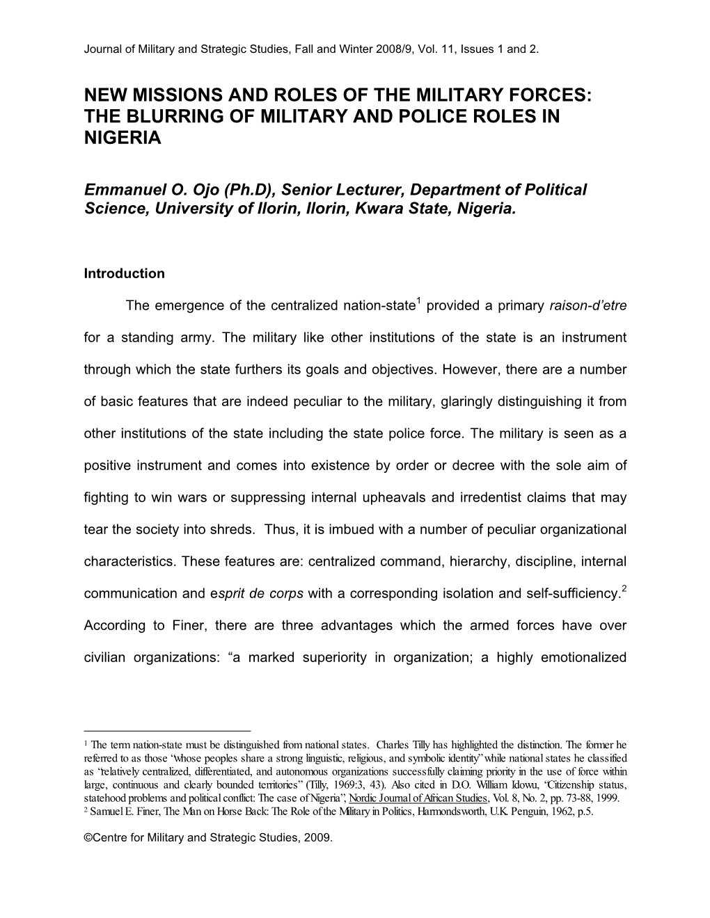 The Blurring of Military and Police Roles in Nigeria