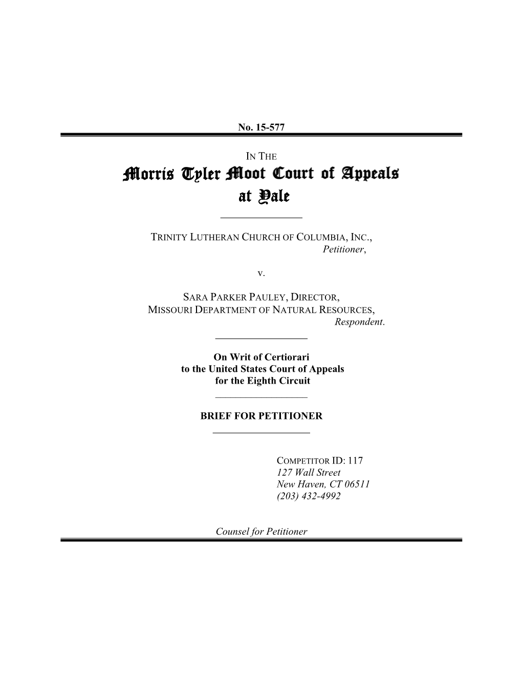 Second Draft of Moot Court Brief