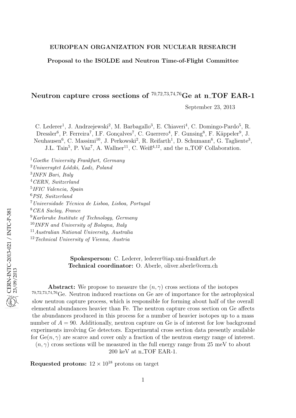 Neutron Capture Cross Sections of 70,72,73,74,76Ge at N TOF EAR-1