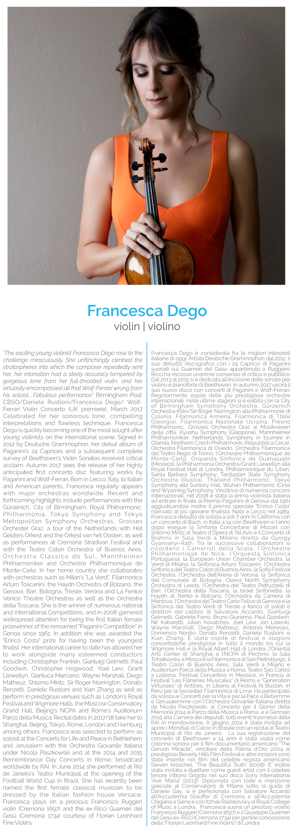 Francesca Dego Violin | Violino