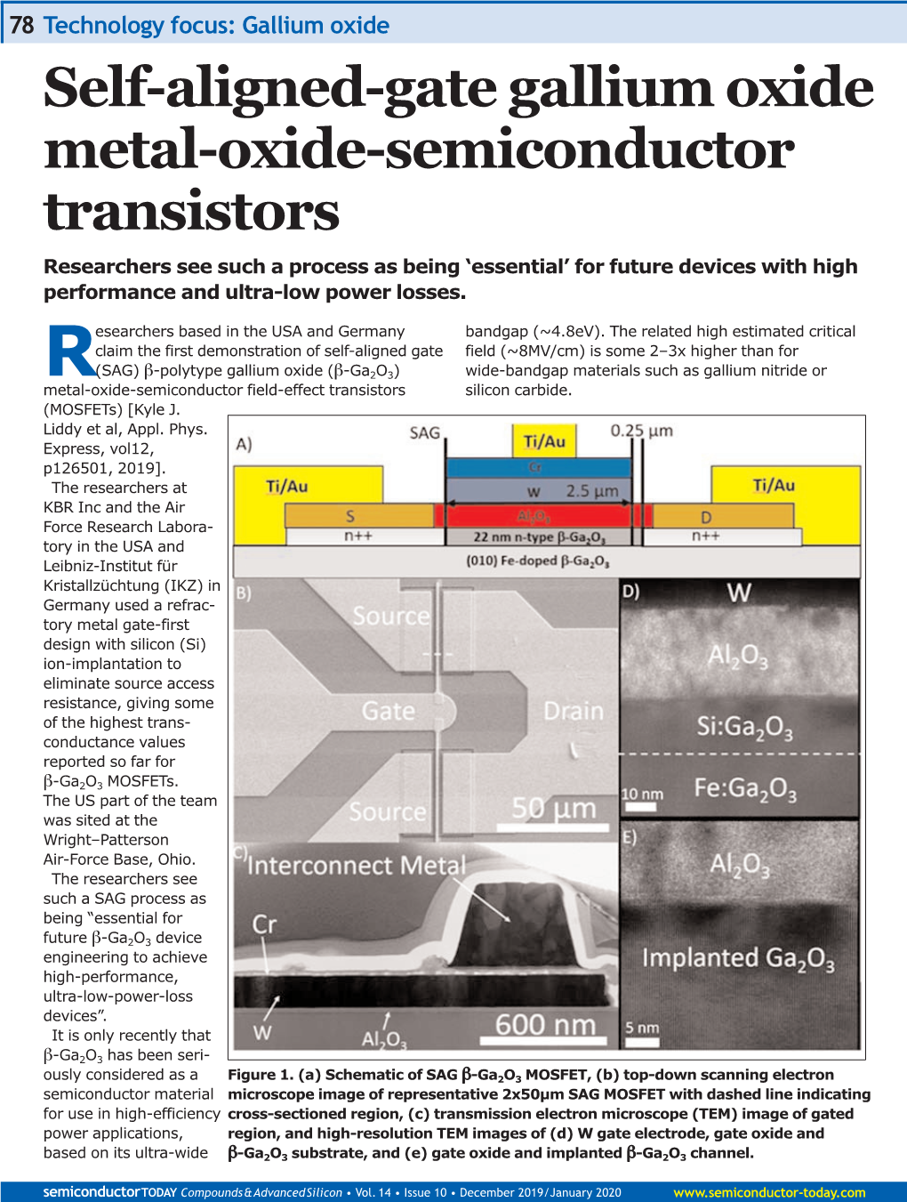 Self-Aligned-Gate Gallium Oxide Metal-Oxide-Semiconductor Transistors