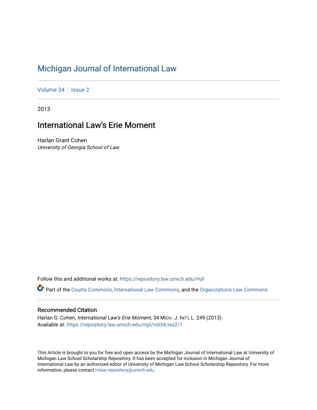 International Law's Erie Moment