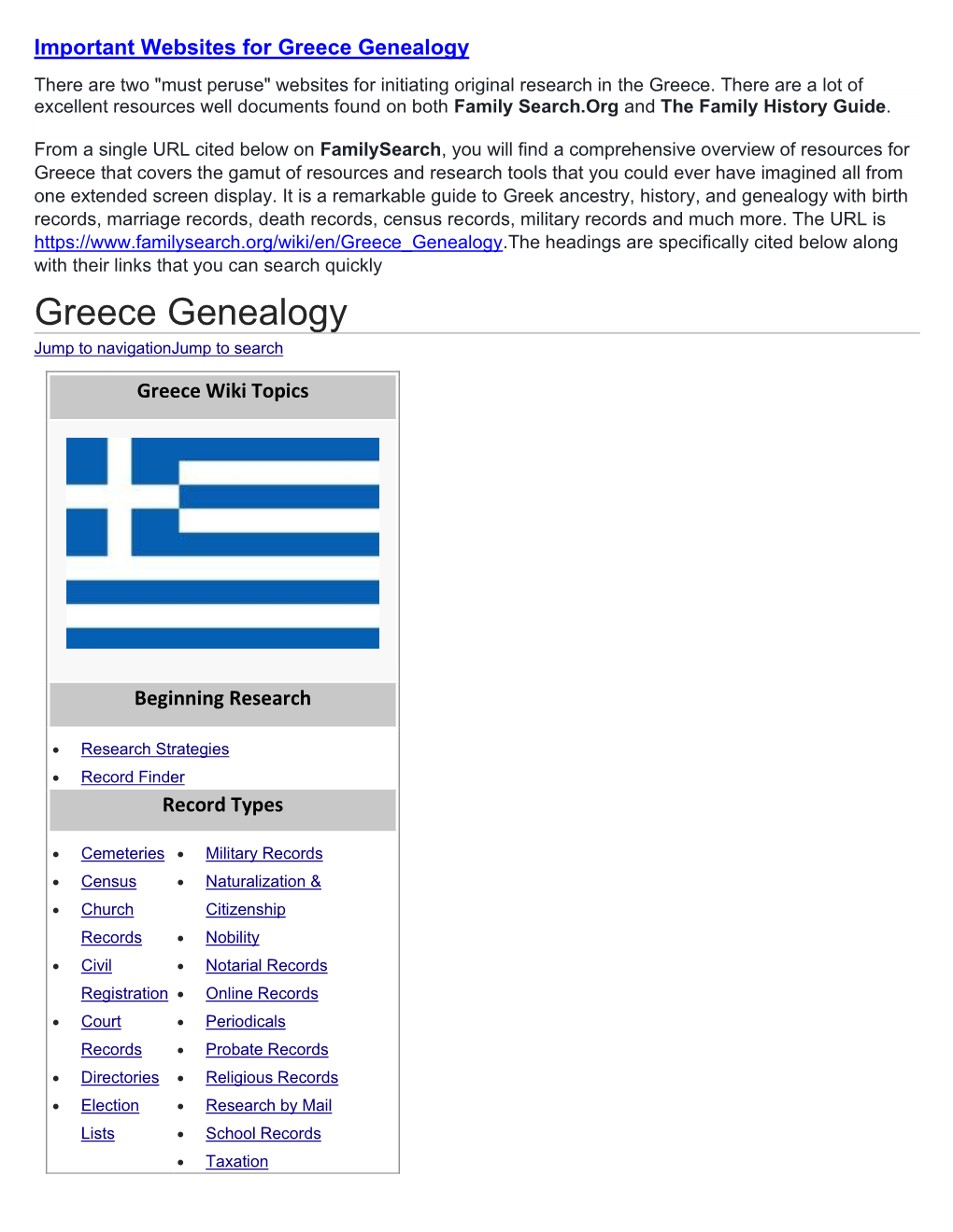 Greece Genealogy There Are Two 