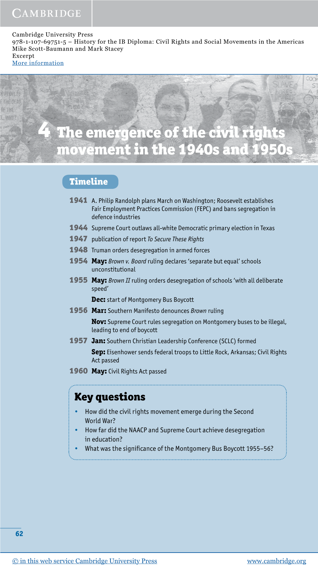 4 the Emergence of the Civil Rights Movement in the 1940S and 1950S