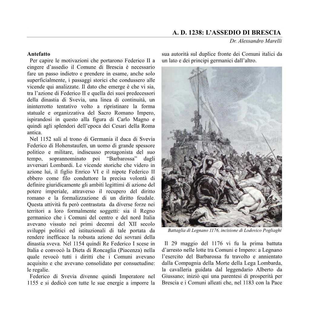 A. D. 1238: L'assedio Di Brescia