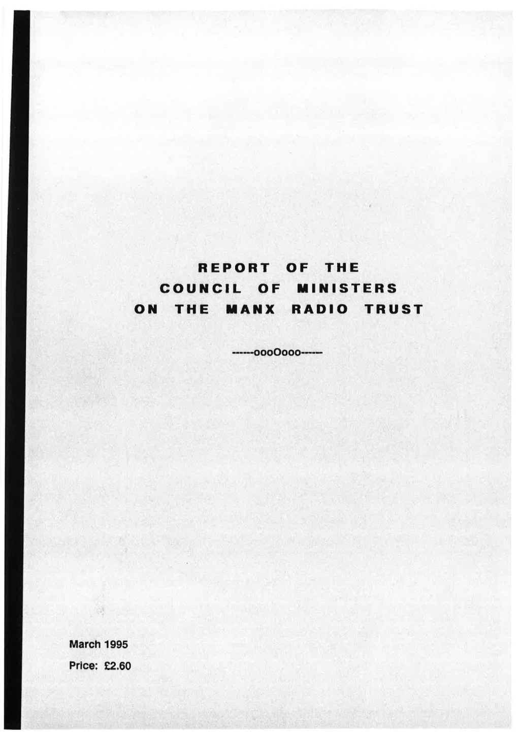 Report of the Council of Ministers on the Manx Radio Trust