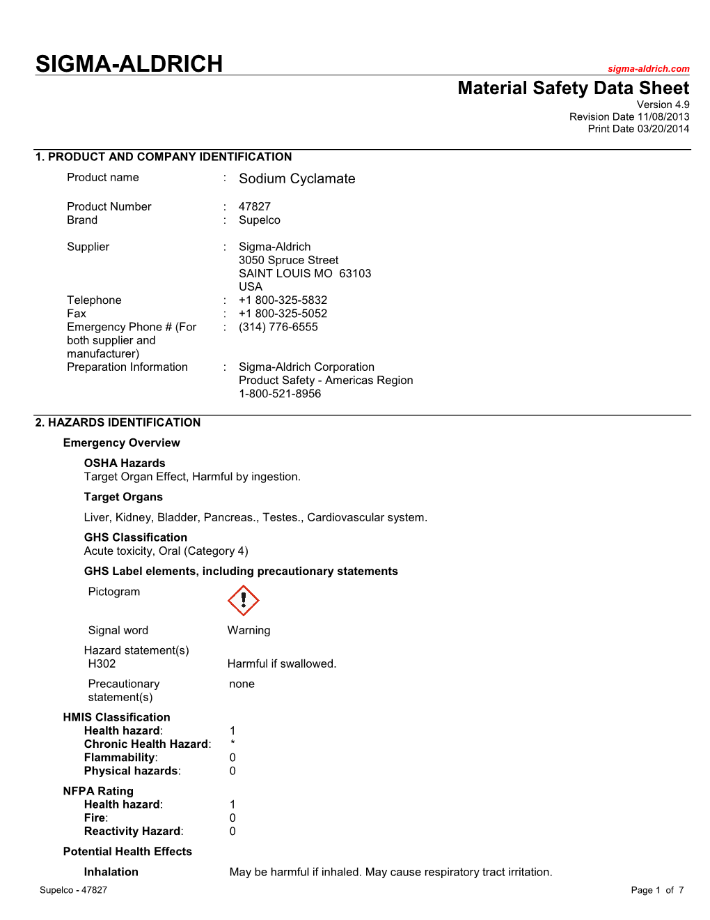 Sodium Cyclamate