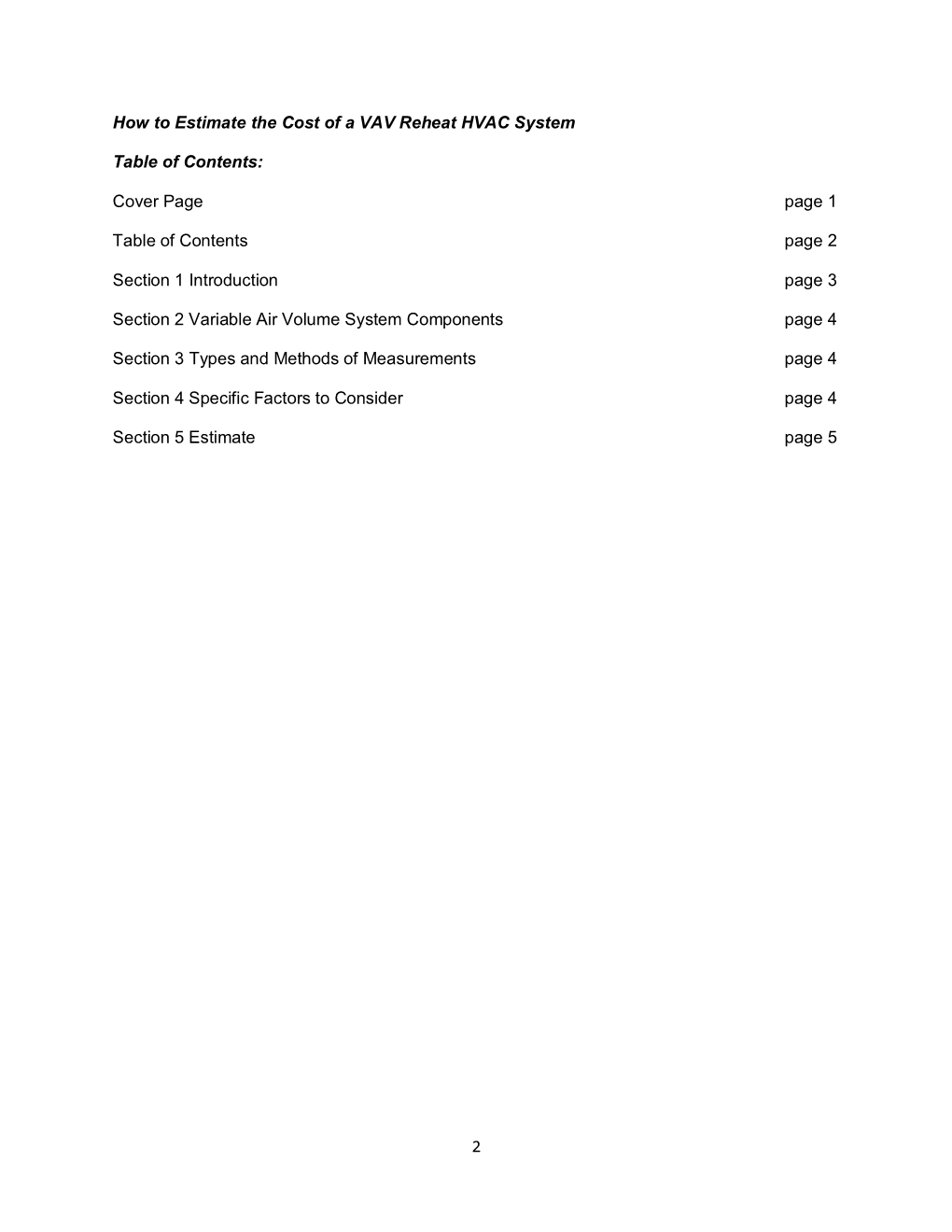 How to Estimate the Cost of a VAV Reheat HVAC System Table