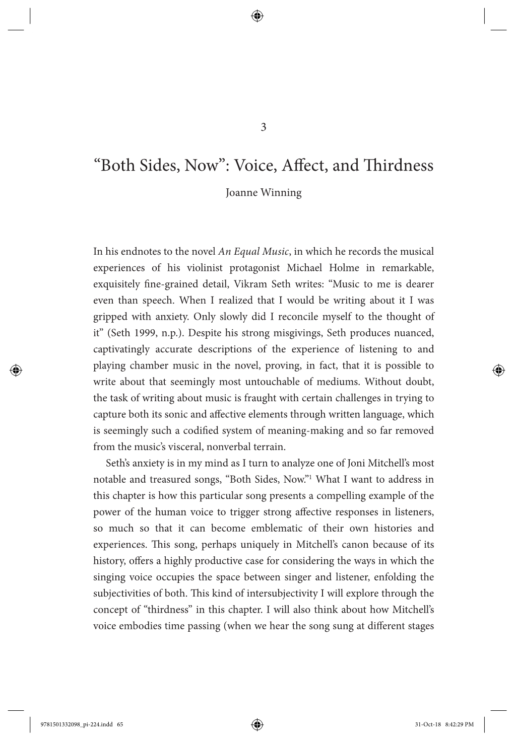 “Both Sides, Now”: Voice, Affect, and Thirdness