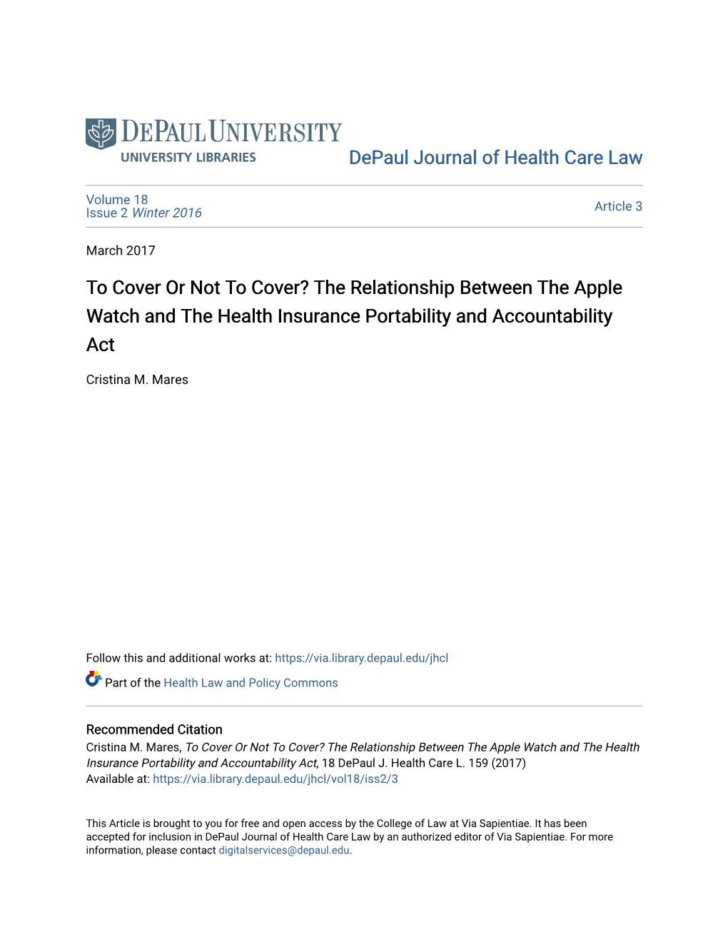 The Relationship Between the Apple Watch and the Health Insurance Portability and Accountability Act