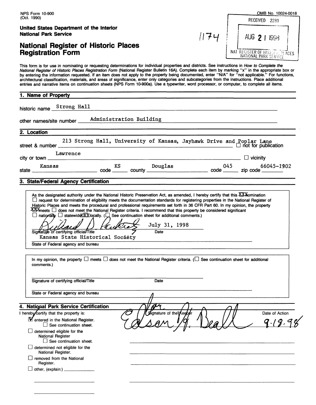 National Register of Historic Places Registration Form (National Register Bulletin 16A)