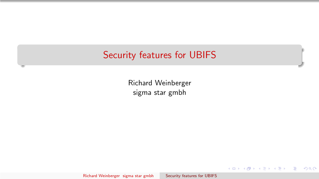 Security Features for UBIFS