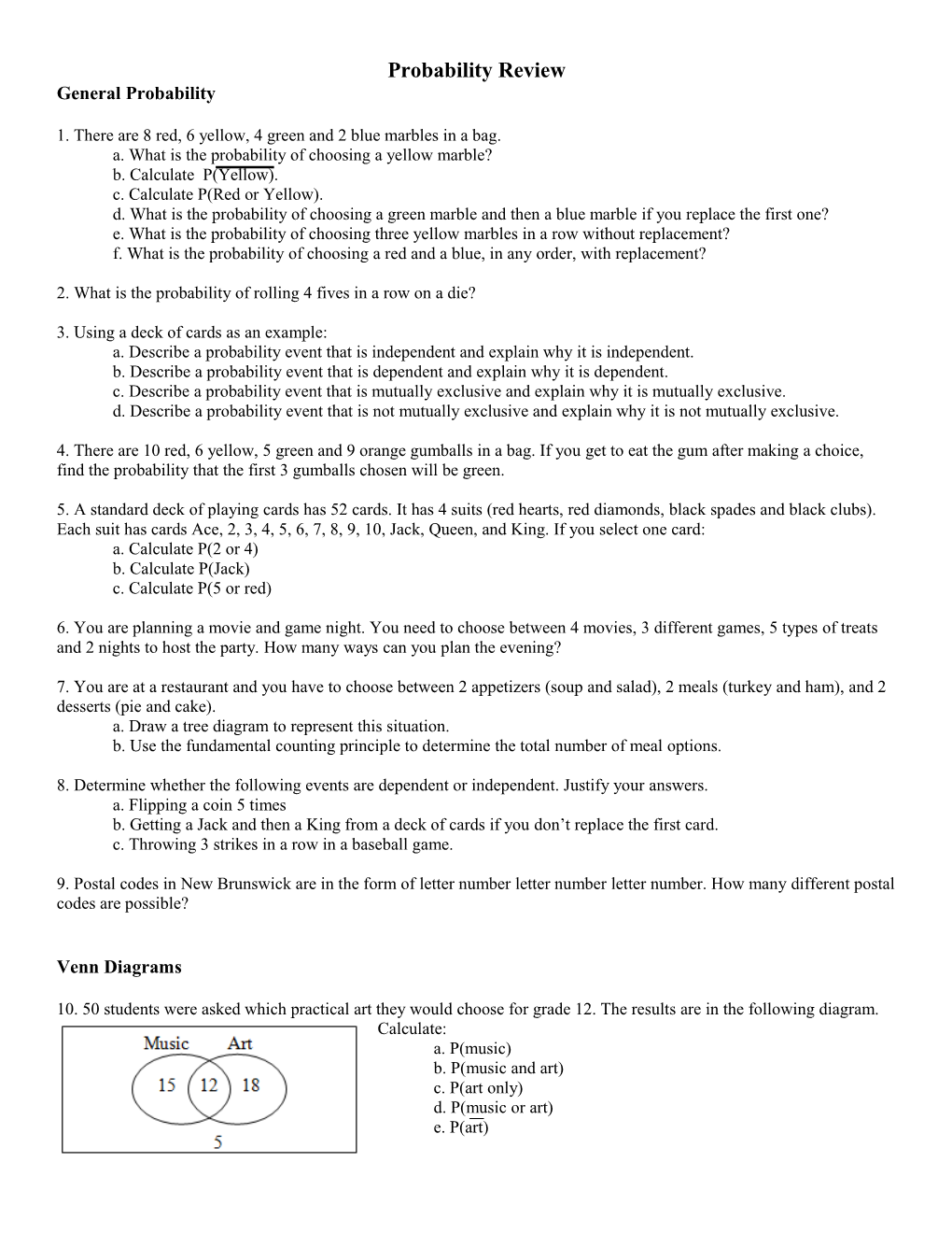 Probability Review