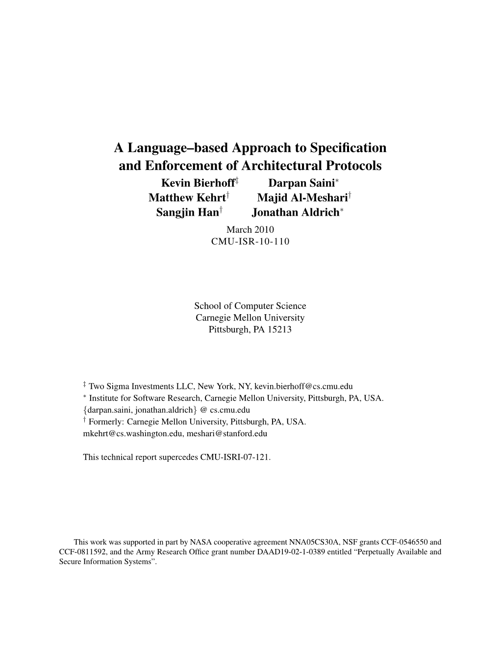 Protocols in Archjava