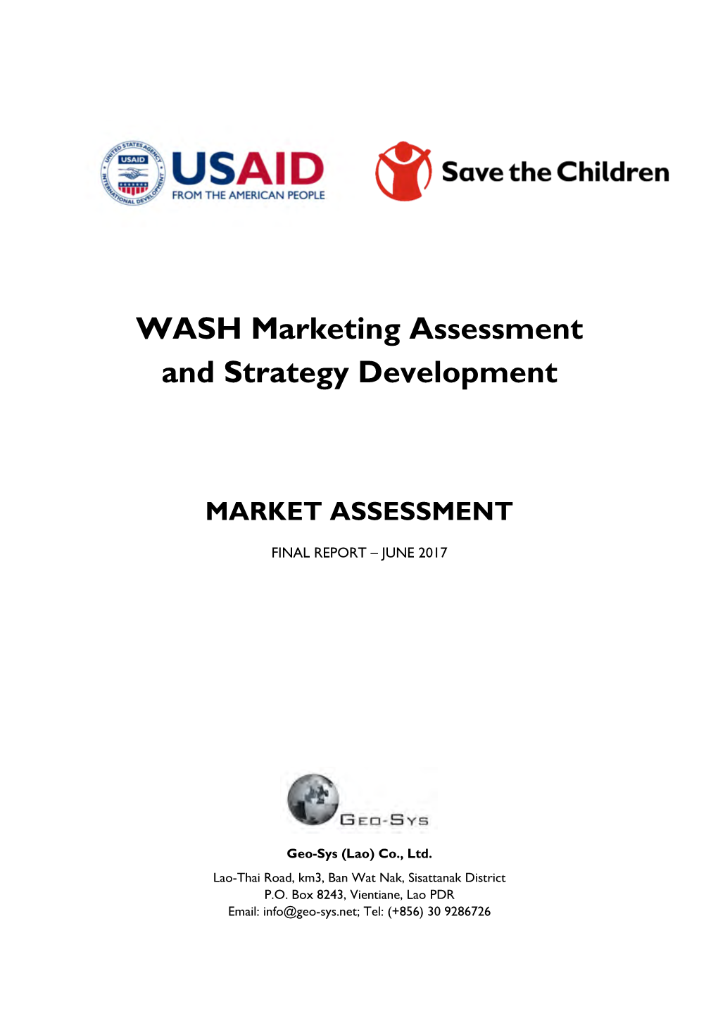 WASH Marketing Assessment and Strategy Development