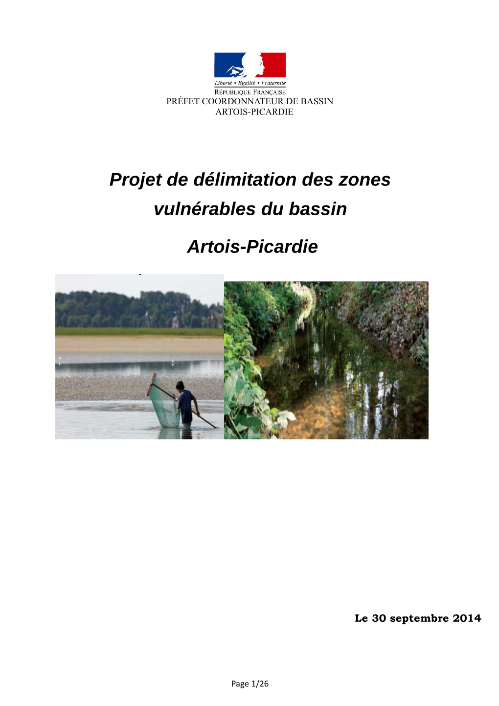 Projet De Délimitation Des Zones Vulnérables Du Bassin Artois-Picardie