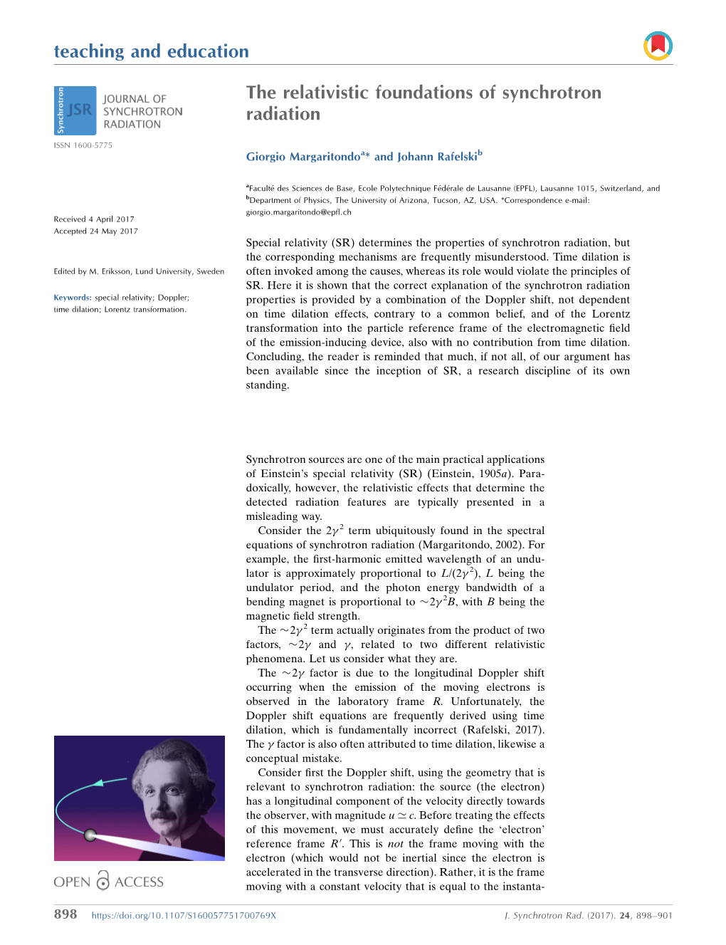 The Relativistic Foundations of Synchrotron Radiation