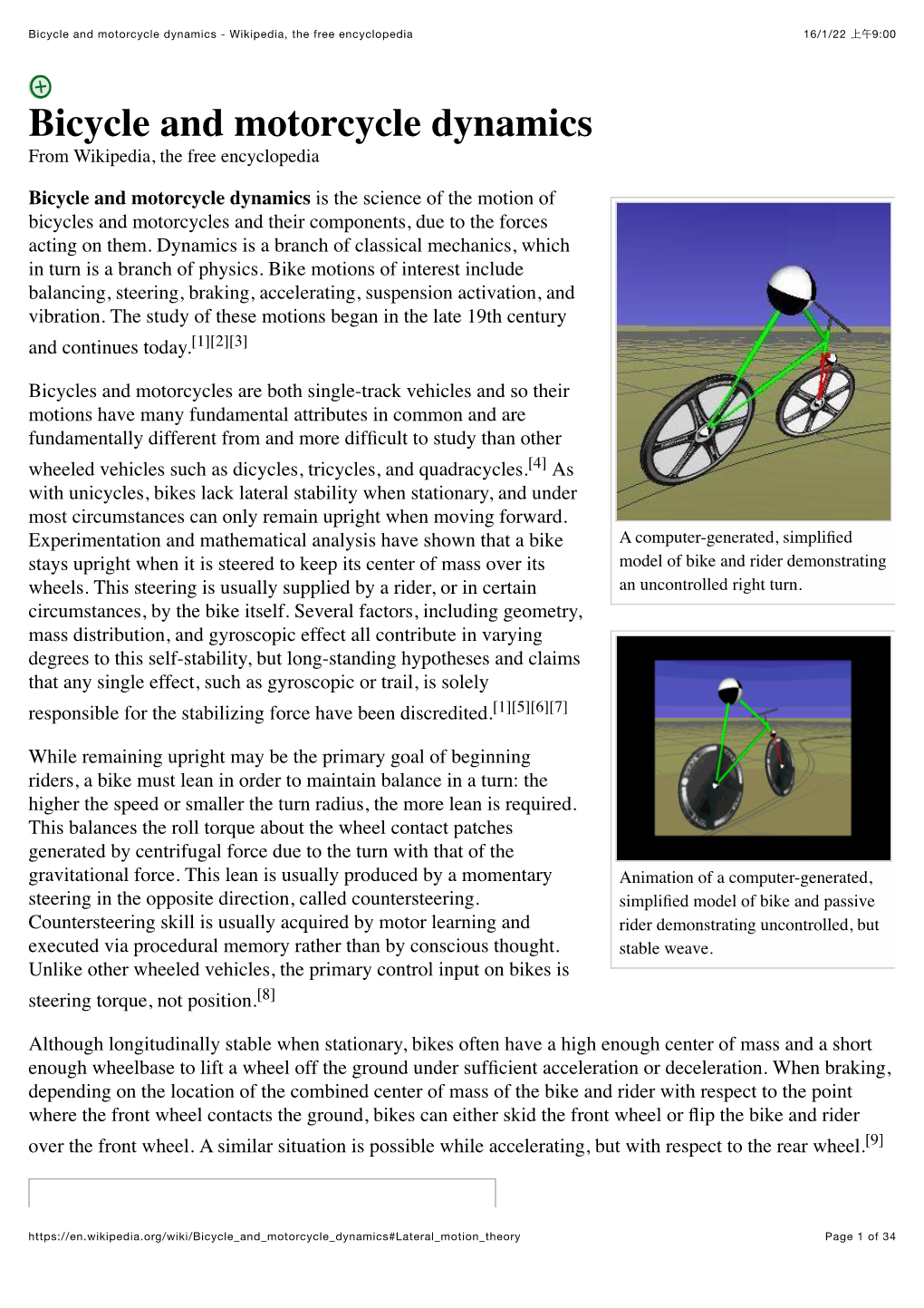 Bicycle and Motorcycle Dynamics - Wikipedia, the Free Encyclopedia 16/1/22 上午 9:00