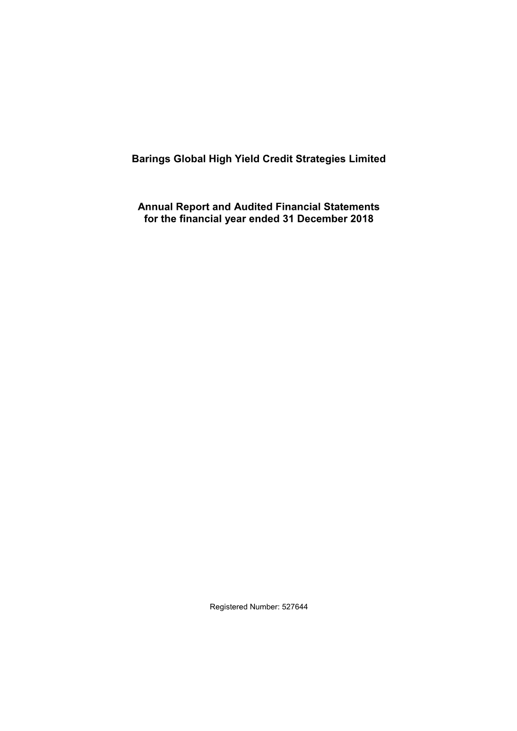 Barings Global High Yield Credit Strategies Limited