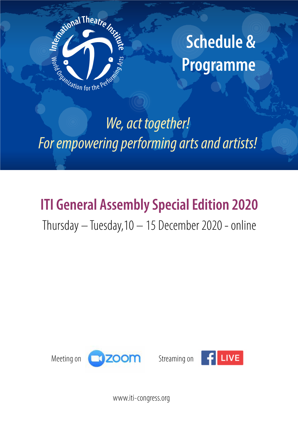 Schedule of the ITI General Assembly Special Edition 2020