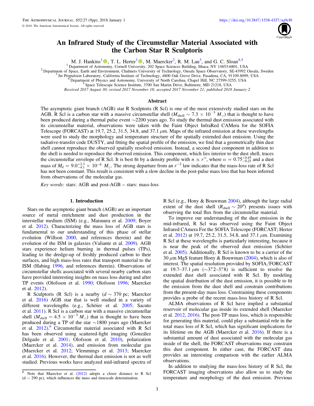 An Infrared Study of the Circumstellar Material Associated with the Carbon Star R Sculptoris