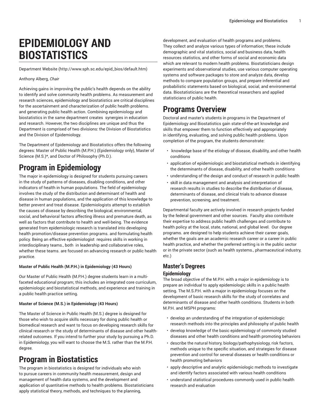 Epidemiology and Biostatistics 1