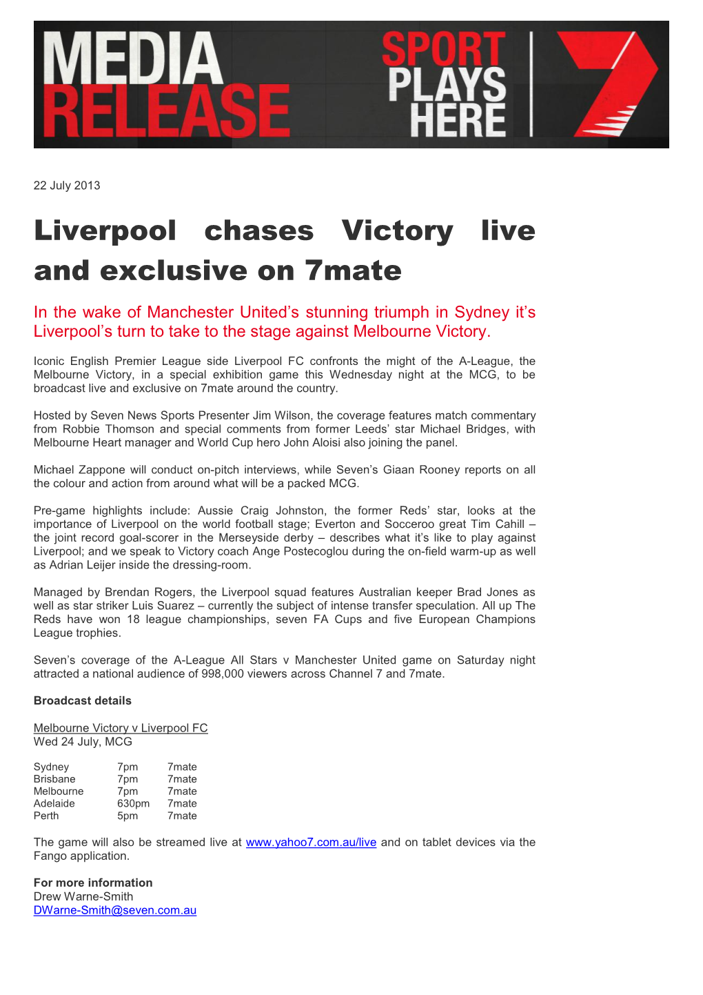 Liverpool Chases Victory on 7Mate