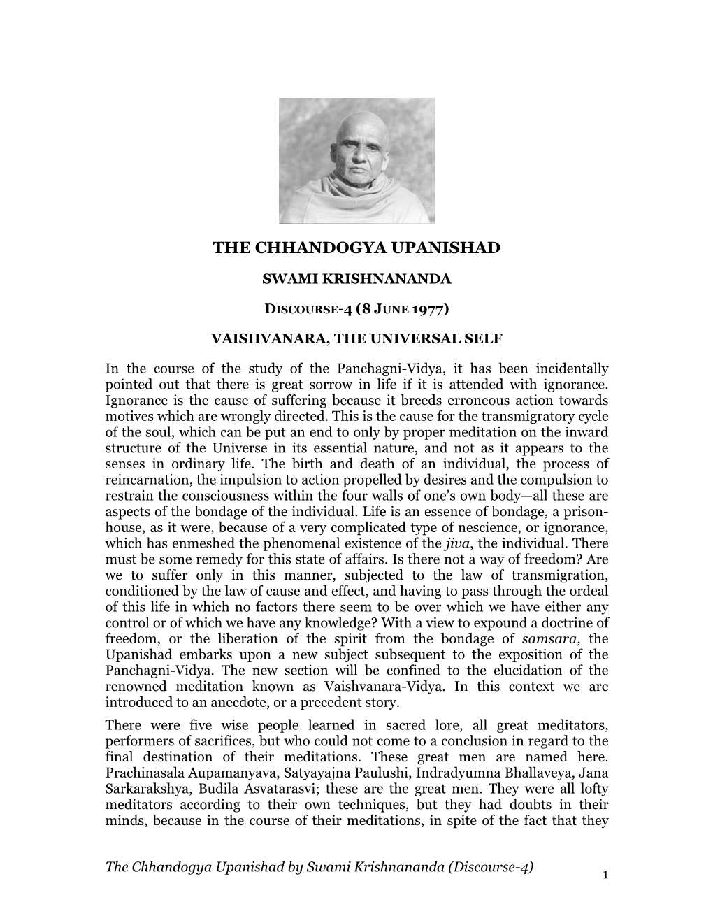 The Chhandogya Upanishad