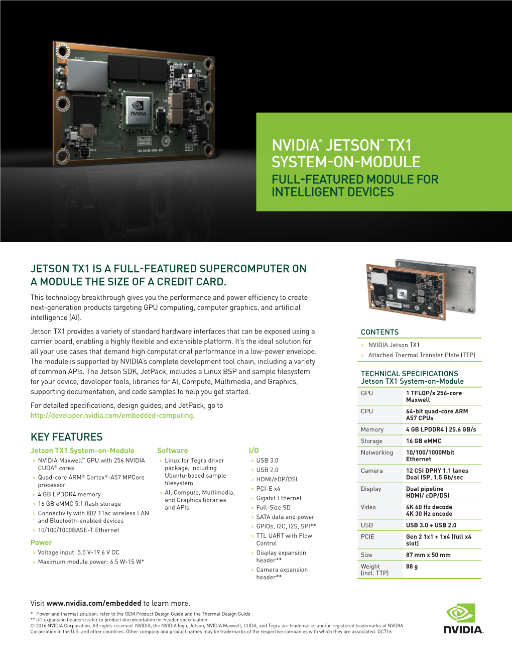 NVIDIA Jetson TX1 System-On-Module