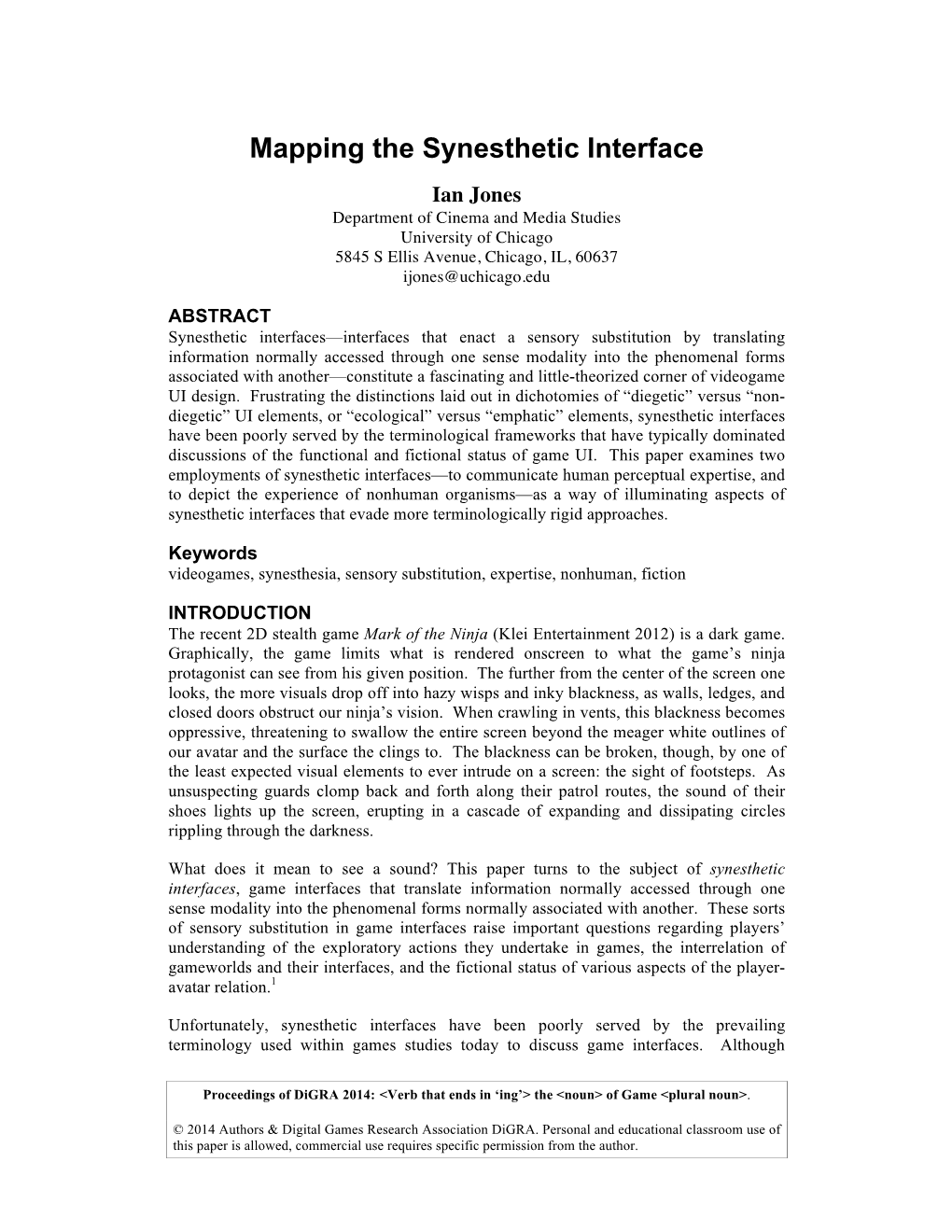 Mapping the Synesthetic Interface