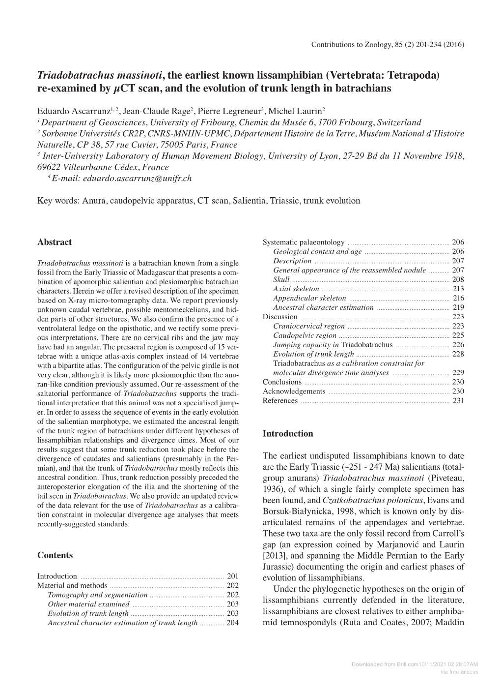 Downloaded from Brill.Com10/11/2021 02:28:07AM Via Free Access 202 Ascarrunz Et Al