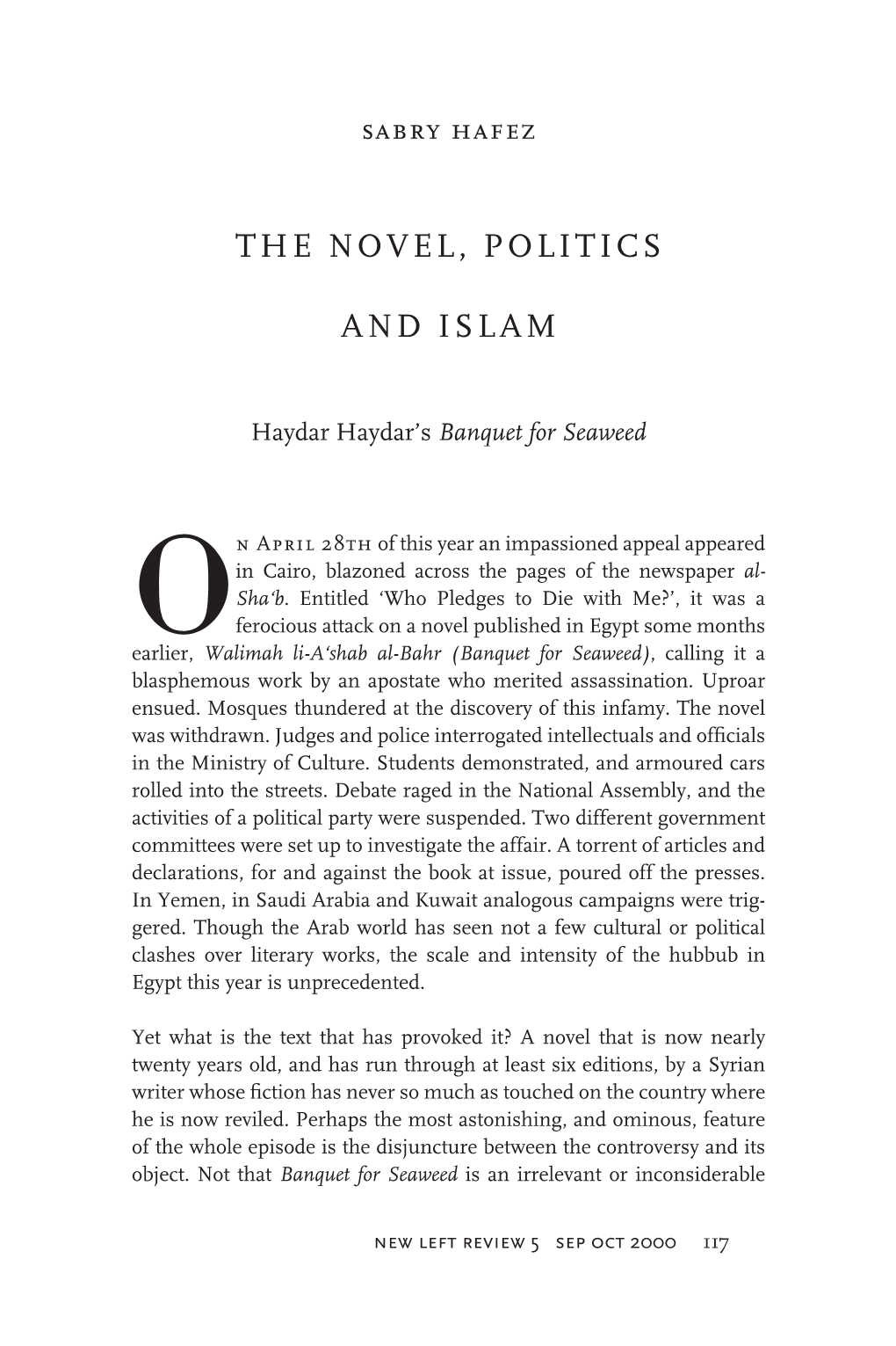 The Novel, Politics and Islam