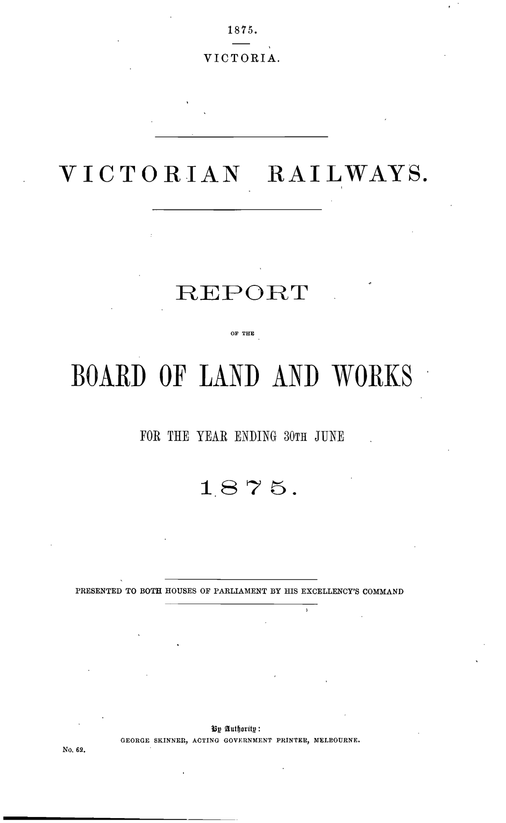 Victorian Railways. Report