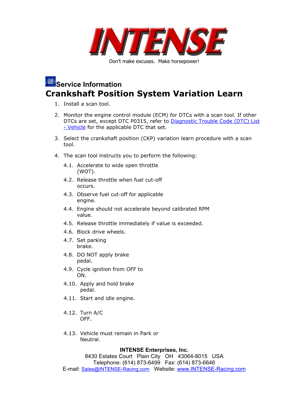 Crankshaft Position System Variation Learn 1