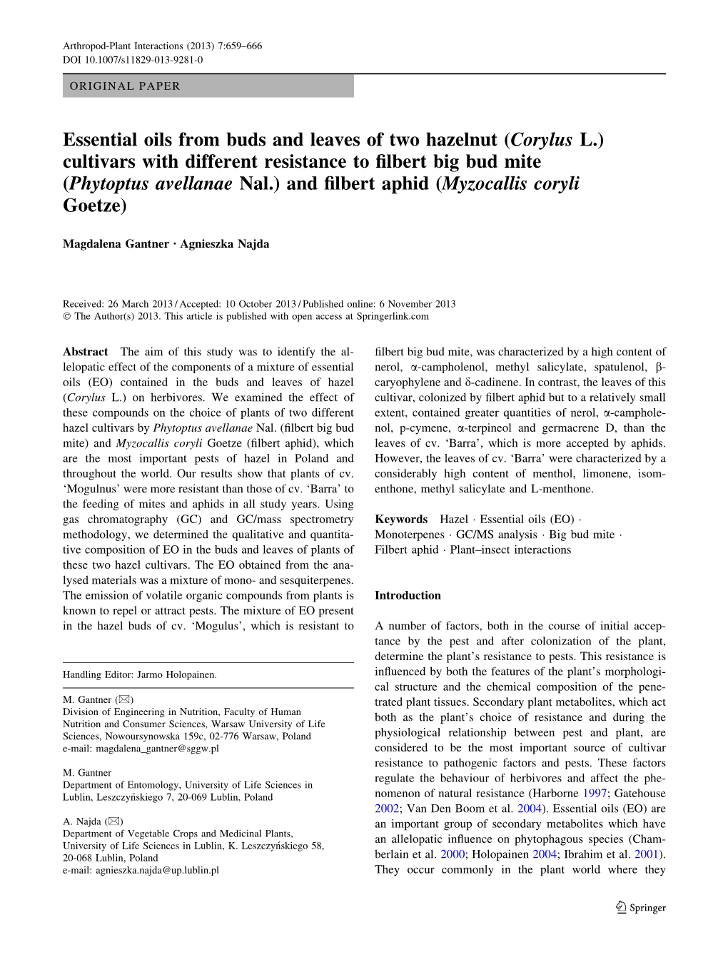 Essential Oils from Buds and Leaves of Two Hazelnut (Corylus L.) Cultivars