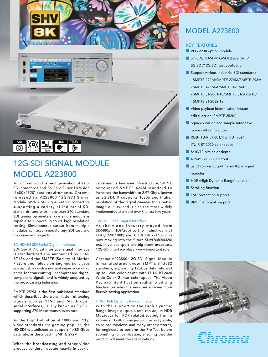 12G-Sdi Signal Module Model A223800