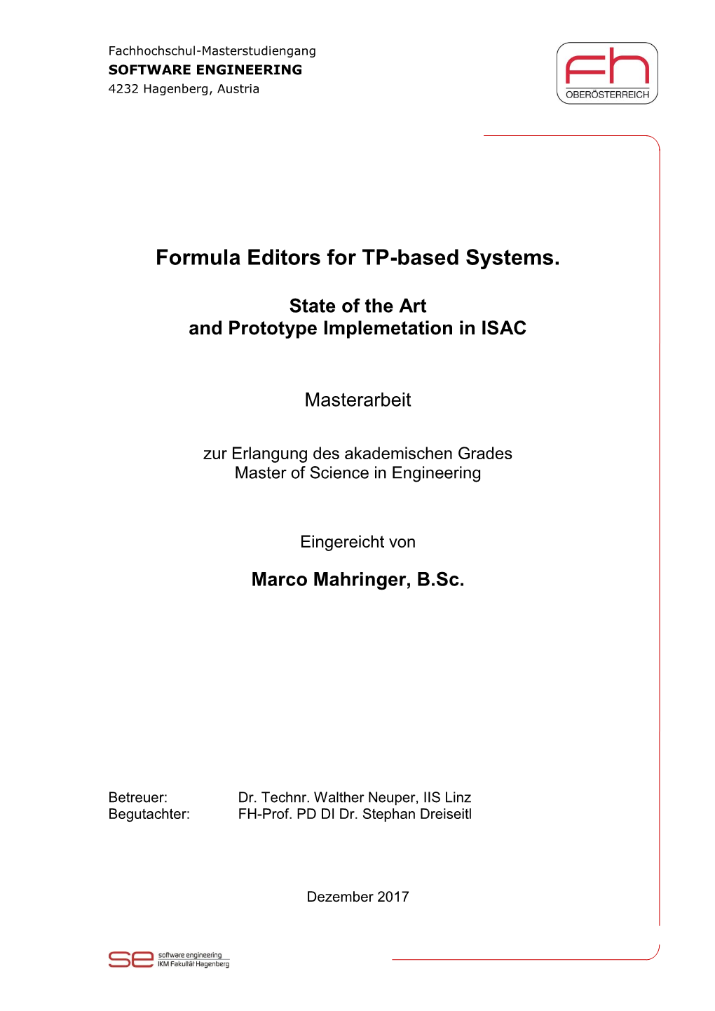 Formula Editors for TP-Based Systems