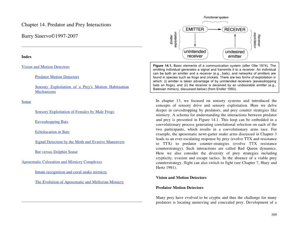 Chapter 14. Predator and Prey Interactions Barry Sinervo©1997
