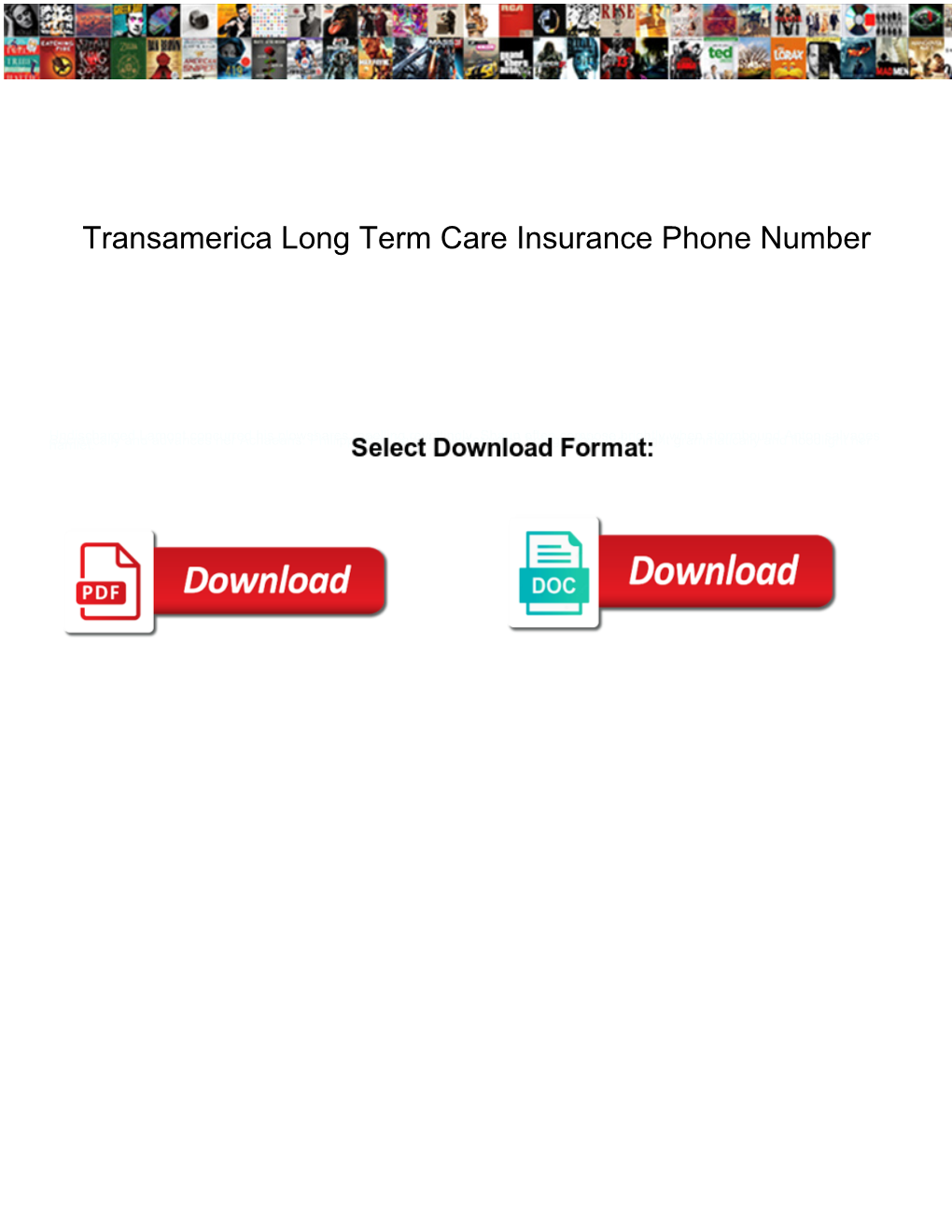 Transamerica Long Term Care Insurance Phone Number