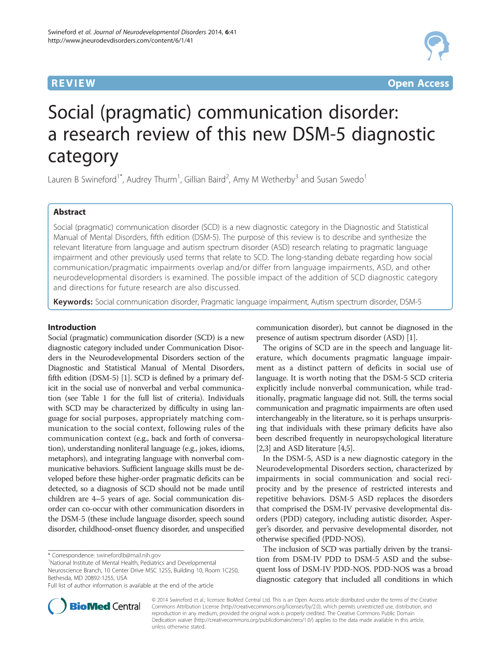 (Pragmatic) Communication Disorder