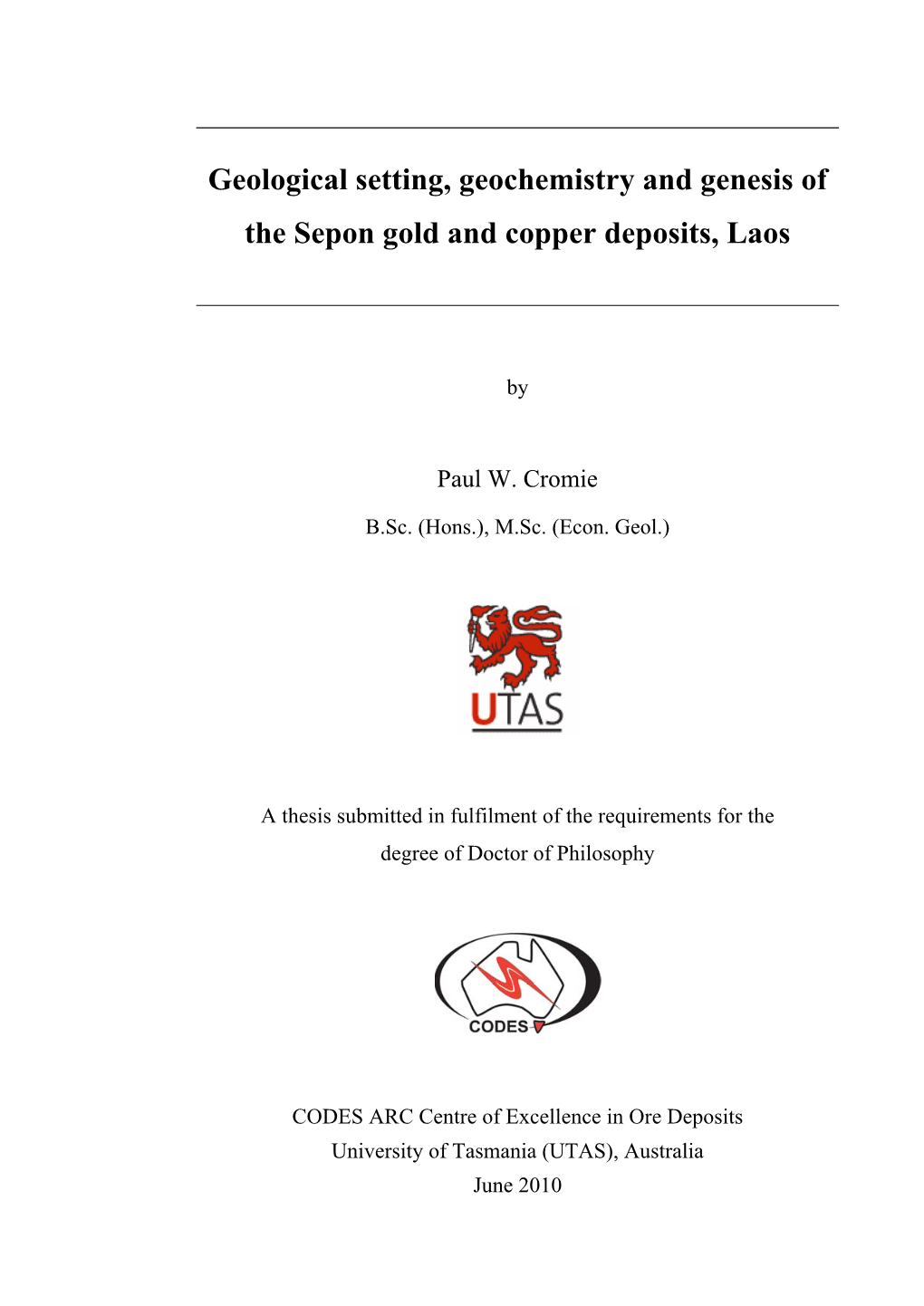 Geological Setting, Geochemistry and Genesis of the Sepon Gold and Copper Deposits, Laos