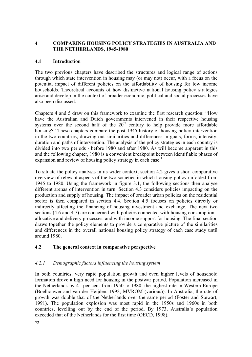 4 Comparing Housing Policy Strategies in Australia and the Netherlands, 1945-1980